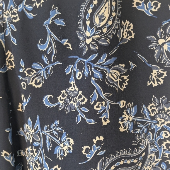 Abercrombie and Fitch Navy Blue Paisley Spaghetti Strap Slip Dress Size M - Picture 3 of 11